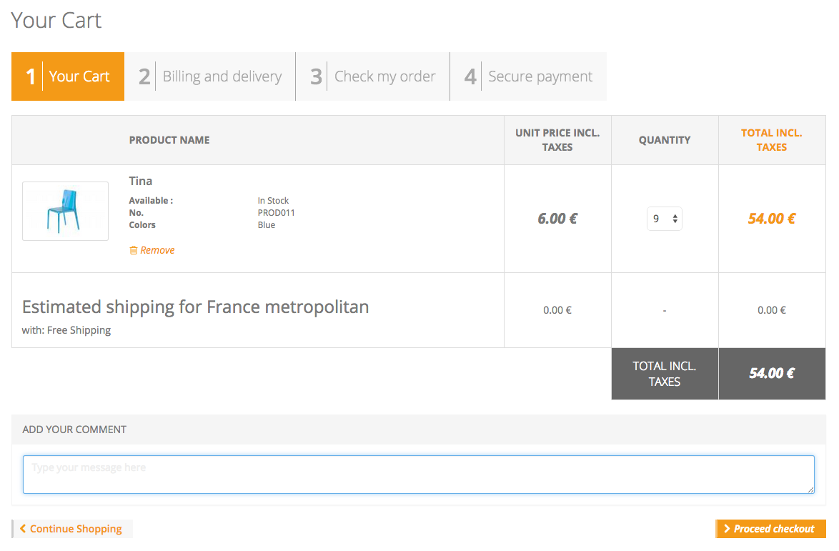 OrderComment preview